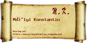 Mályi Konstantin névjegykártya